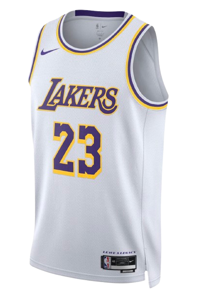 Los Angeles Lakers Association Edition white road jersey for 2026 NBA Playoffs Round 1 Game 4 at Houston Rockets
