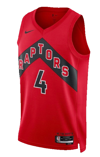 Toronto Raptors Icon Edition red road jersey for 2026 NBA Playoffs Round 1 Game 7 at Cleveland Cavaliers