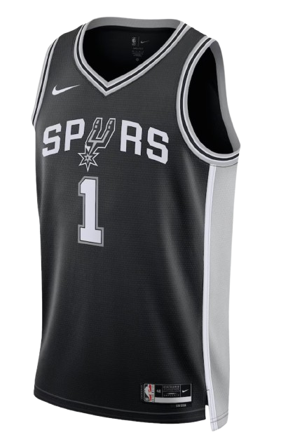 San Antonio Spurs Icon Edition black home jersey and uniform for 2026 NBA Western Conference Finals Game 3 vs Oklahoma City Thunder