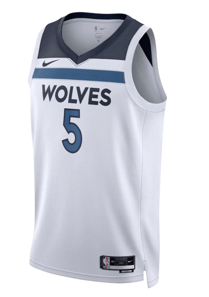 Minnesota Timberwolves Association Edition white road jersey and uniform for 2026 NBA Playoffs Round 2 Game 1 at San Antonio Spurs Fiesta court