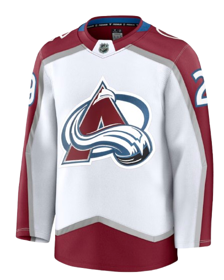 Colorado Avalanche white road sweater for 2026 NHL Stanley Cup Playoffs Round 1 Game 4 at Los Angeles Kings