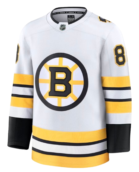 Boston Bruins white road sweater for 2026 NHL Stanley Cup Playoffs Round 1 Game 1 at Buffalo Sabres