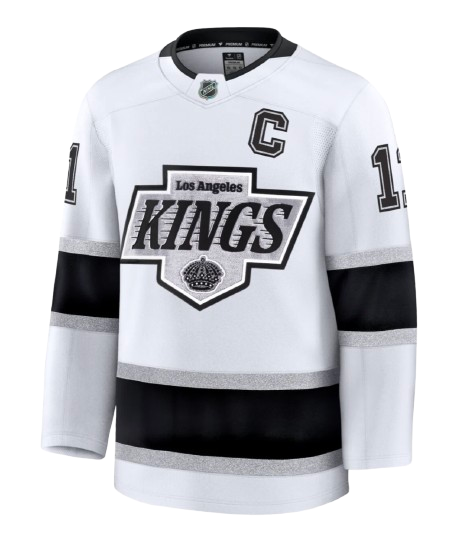 Los Angeles Kings white road sweater for 2026 NHL Stanley Cup Playoffs Round 1 Game 1 at Colorado Avalanche