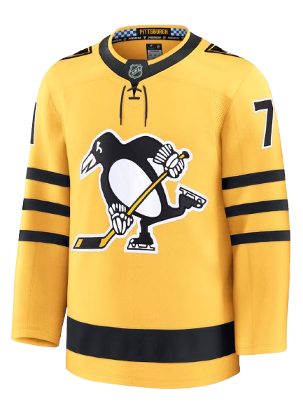 Pittsburgh Penguins yellow alternate home sweater for 2026 NHL Stanley Cup Playoffs Round 1 Game 1 vs Philadelphia Flyers