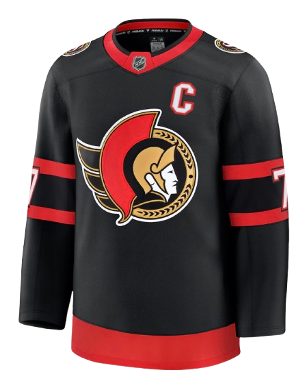 Ottawa Senators black home sweater for 2026 NHL Stanley Cup Playoffs Round 1 Game 4 vs Carolina Hurricanes