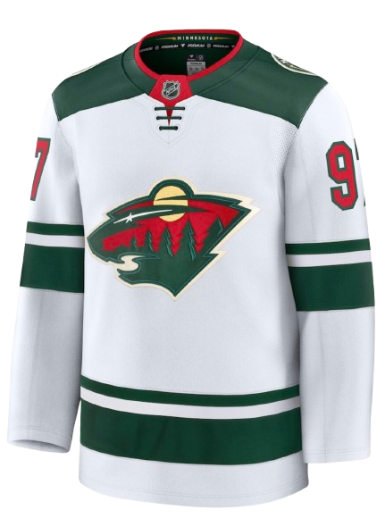 Minnesota Wild white road sweater for 2026 NHL Stanley Cup Playoffs Round 1 Game 2 at Dallas Stars