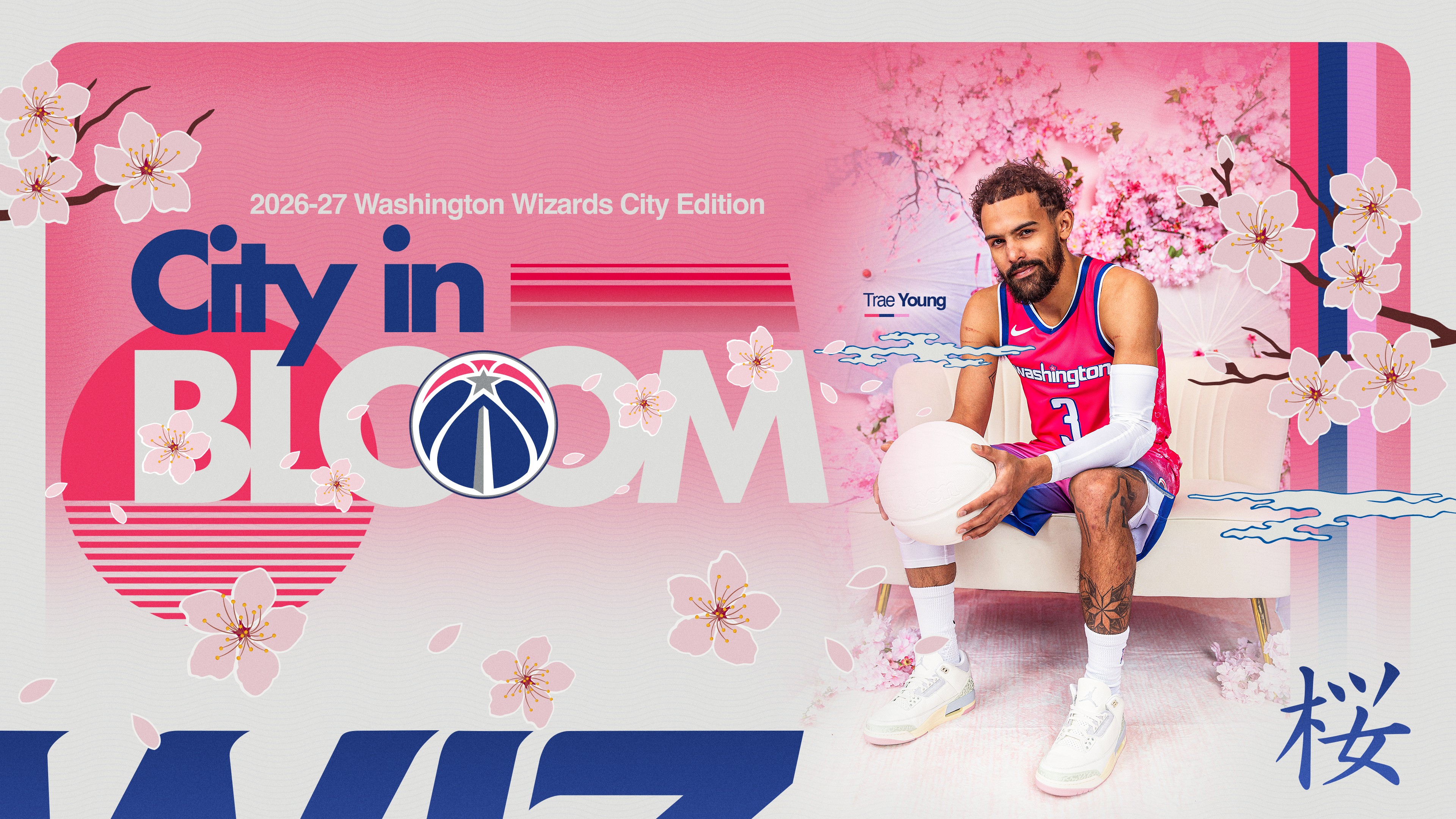 Washington Wizards 2026-27 City in Bloom City Edition uniform reveal featuring Trae Young