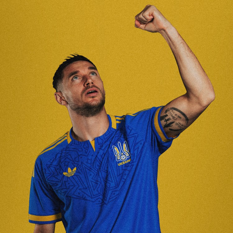 Ukraine Away Kit On Model