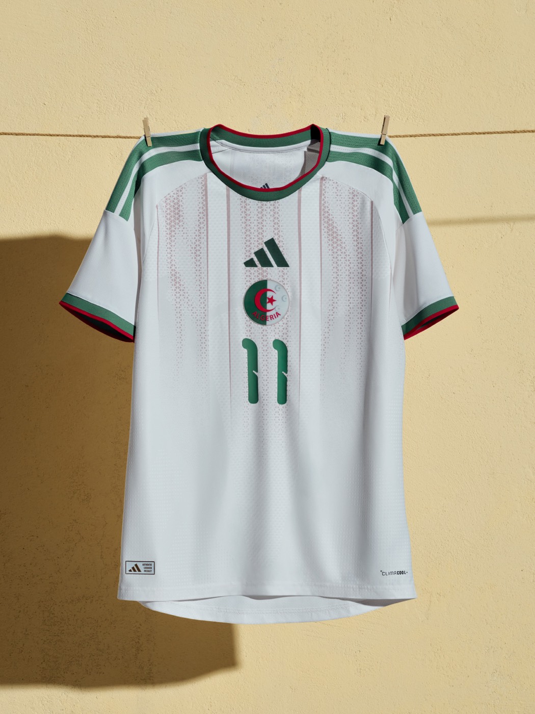 Algeria 2026 World Cup home kit by Adidas in white with green accents