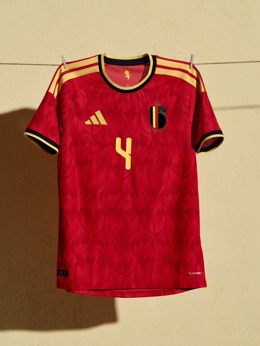 Belgium 2026 World Cup home kit by Adidas in red with gold accents