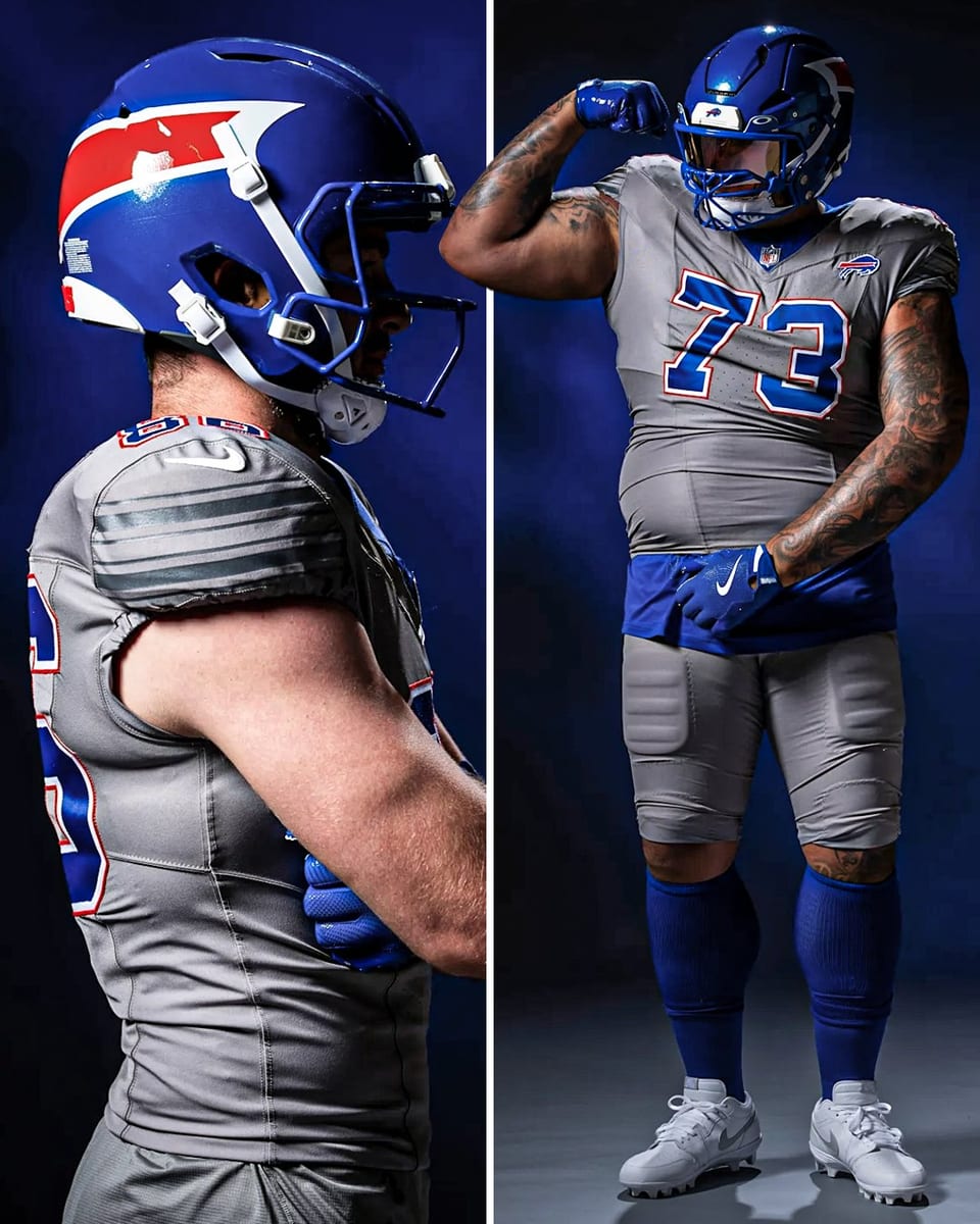 Buffalo Bills Nickel City blue Charge helmet with charging buffalo horn and charge streak