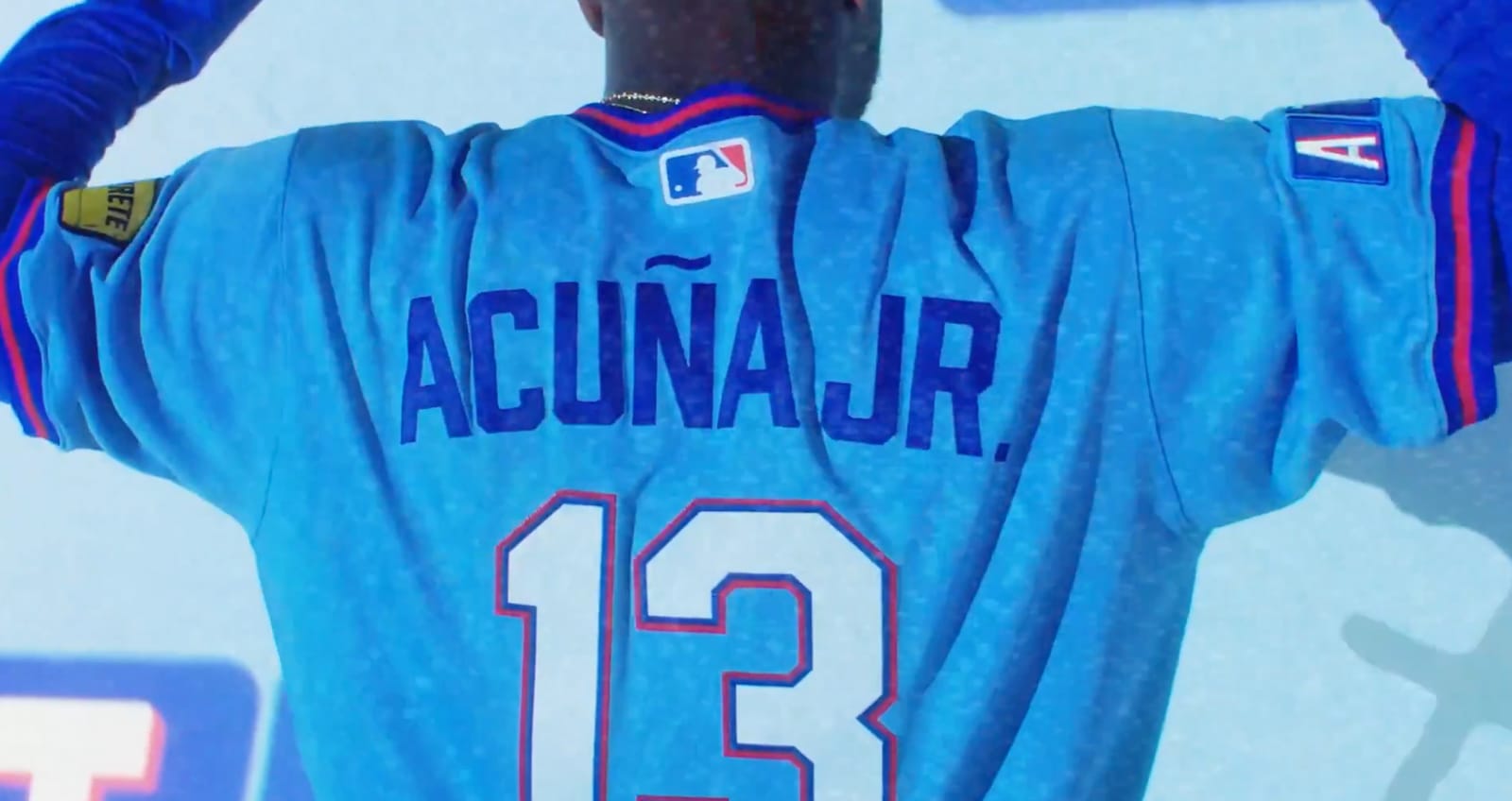 Ronald Acuna Jr. number 13 on back of Braves City Connect jersey