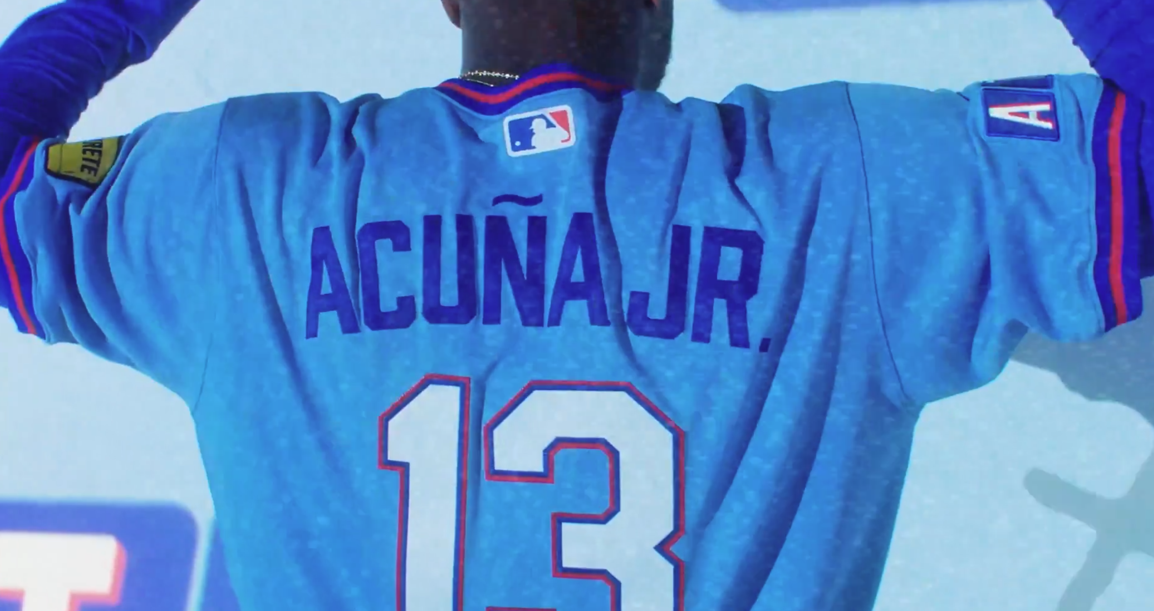 Ronald Acuna Jr. number 13 on back of Braves City Connect jersey