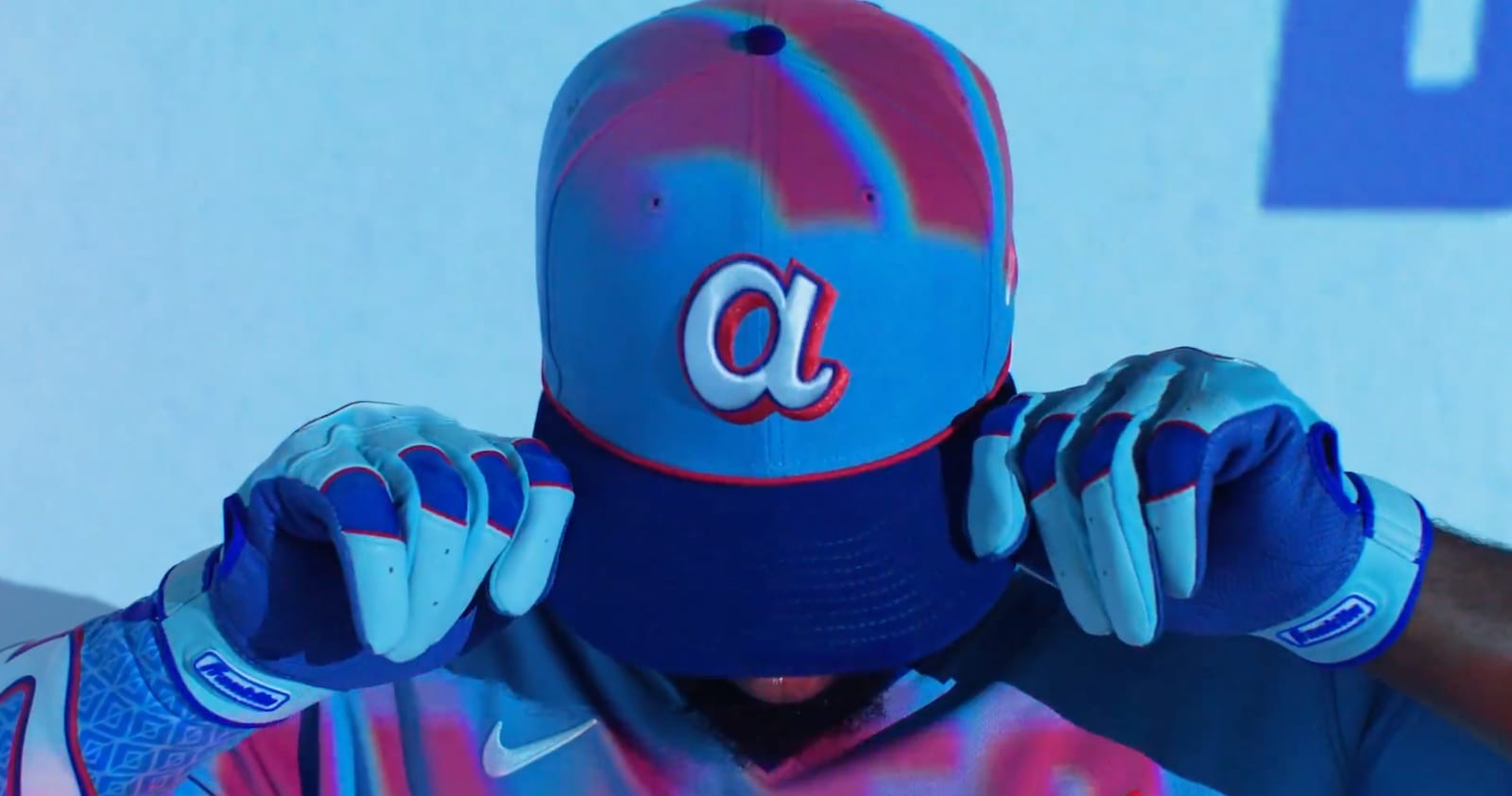 Atlanta Braves City Connect hat with lowercase a logo