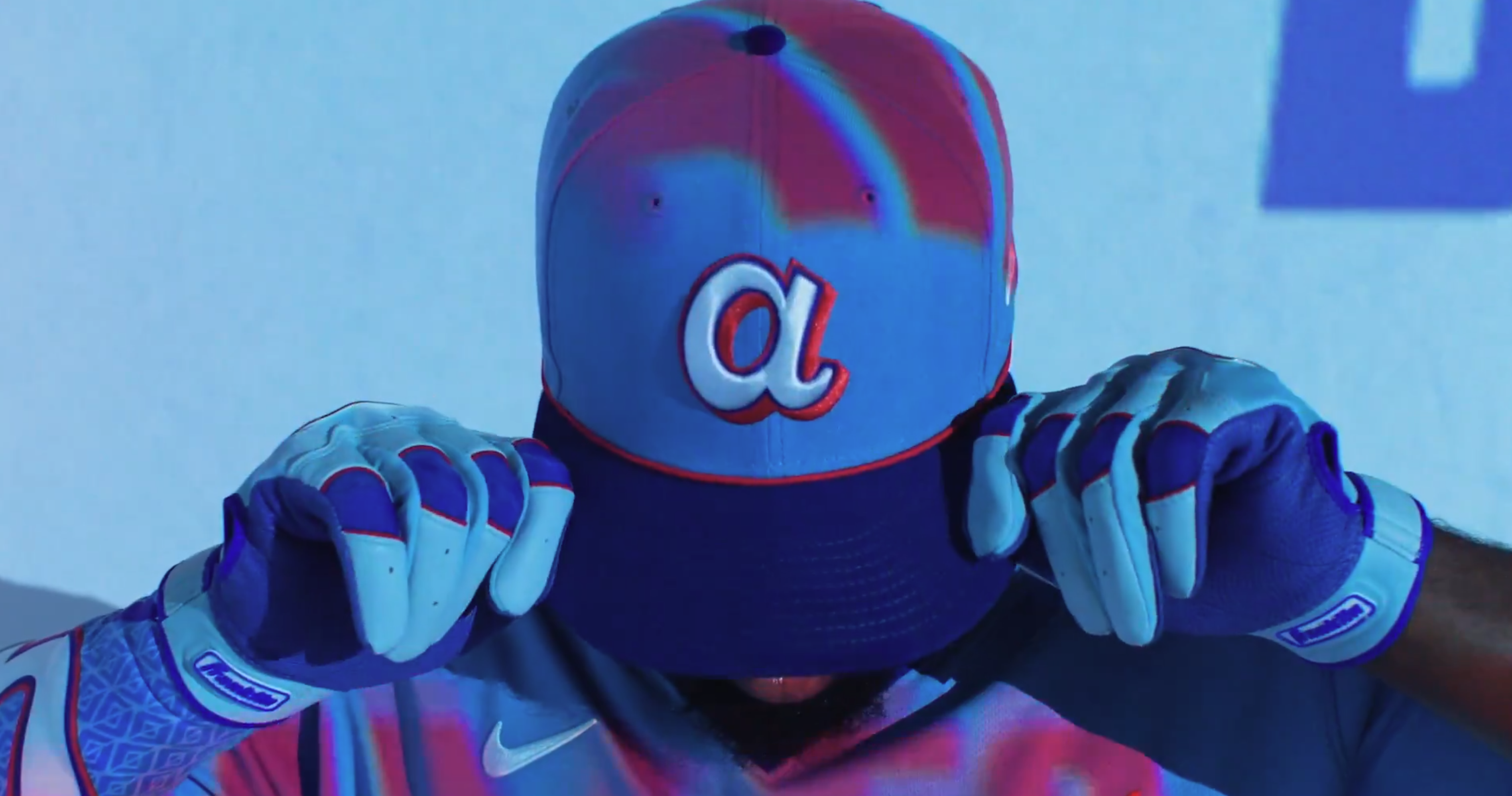 Atlanta Braves City Connect hat with lowercase a logo