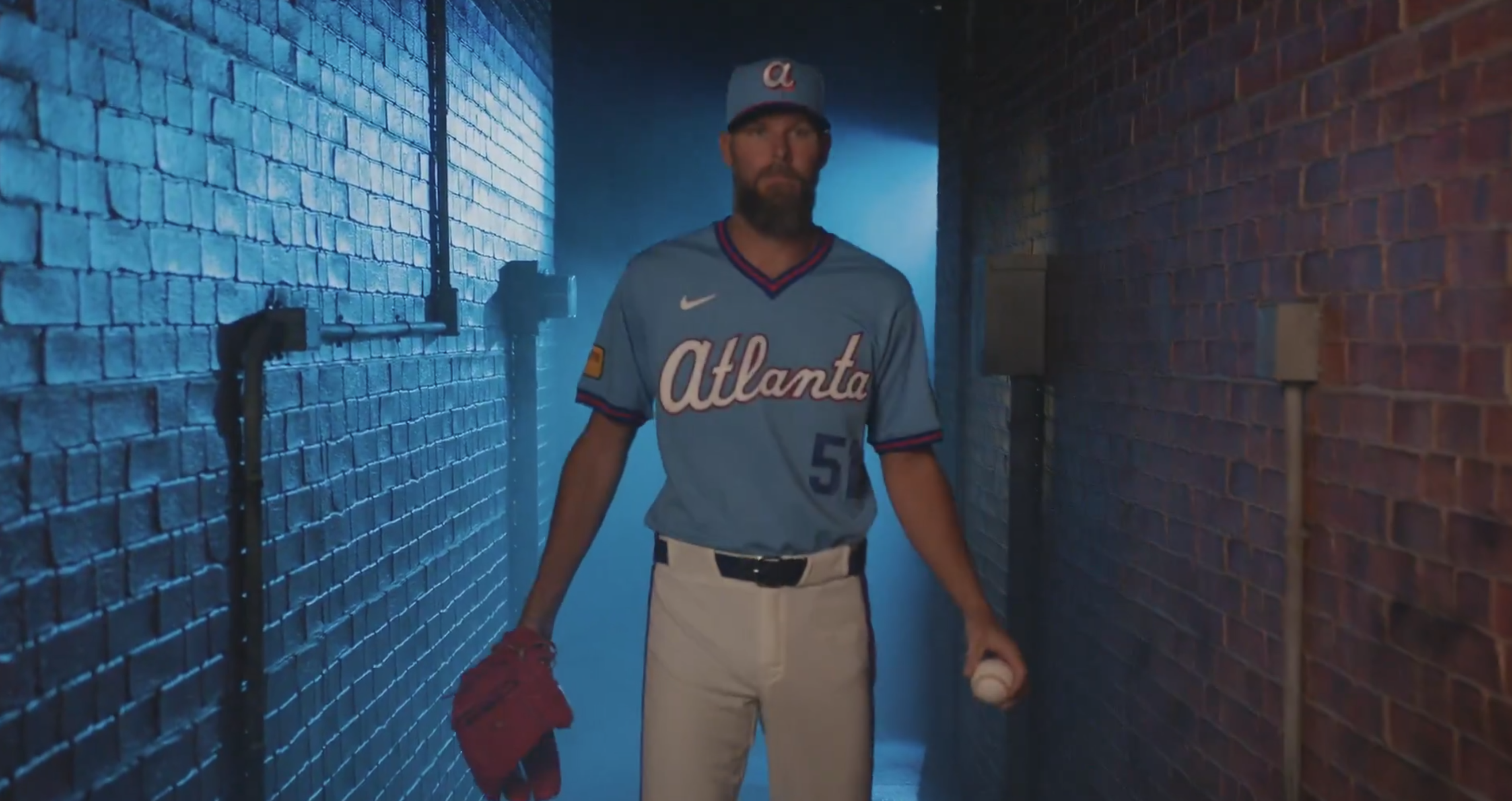 Atlanta Braves City Connect full uniform on pitcher