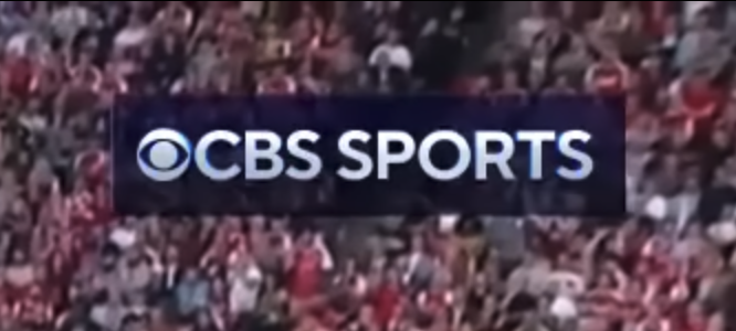 2025 CBS Sports UEFA Champions League scorebug close-up showing only the CBS Sports network corner with no UEFA round name or competition stage indicator on the broadcast graphic