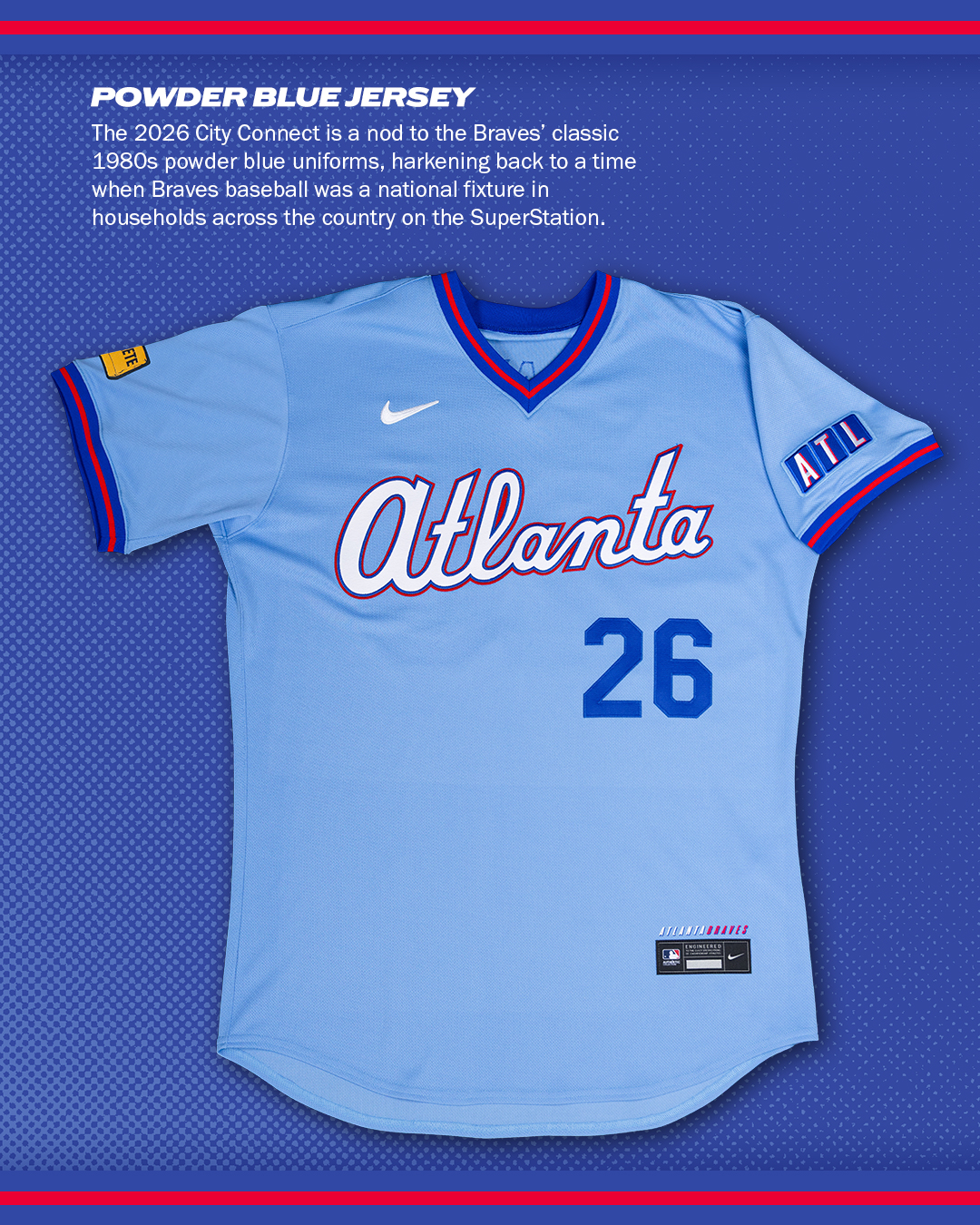 Atlanta Braves 2026 City Connect powder blue jersey with Atlanta script