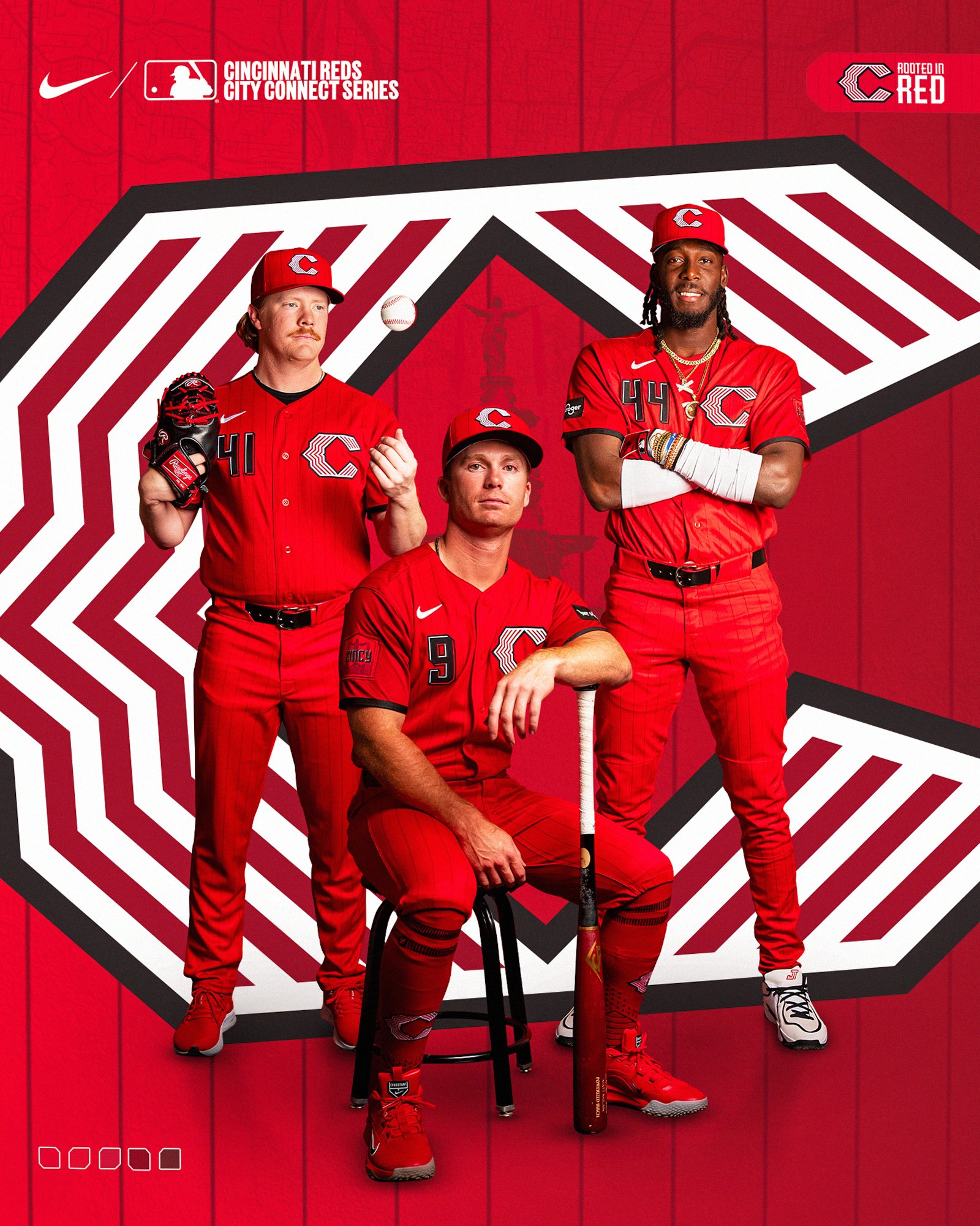 Cincinnati Reds 2026 City Connect group shot Nike promo