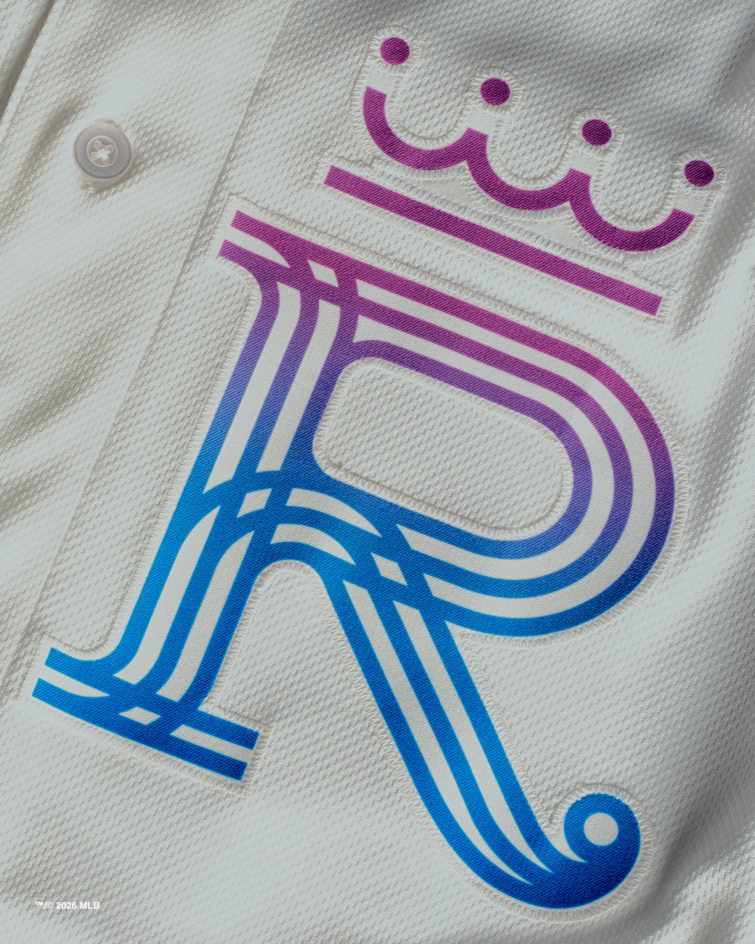 Kansas City Royals 2026 City Connect gradient R logo with crown detail
