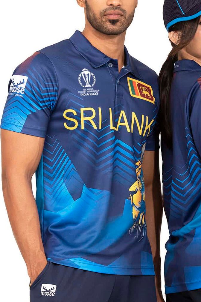 Sri Lanka blue and gold national cricket jersey with lion detailing