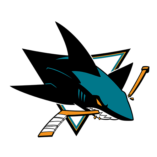 San Jose Sharks logo, a shark biting a hockey stick