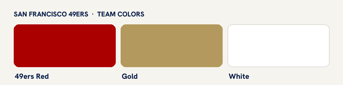 San Francisco 49ers team colors