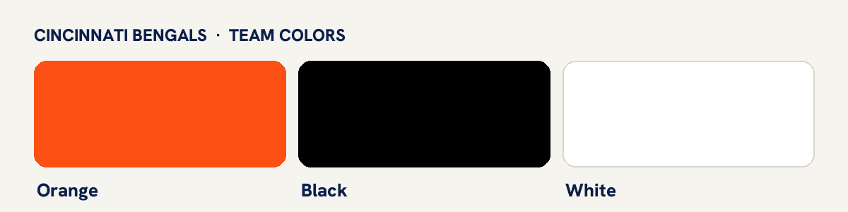 Cincinnati Bengals team colors