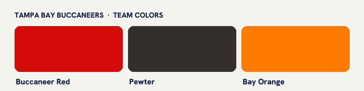 Tampa Bay Buccaneers team colors