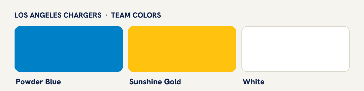 Los Angeles Chargers team colors