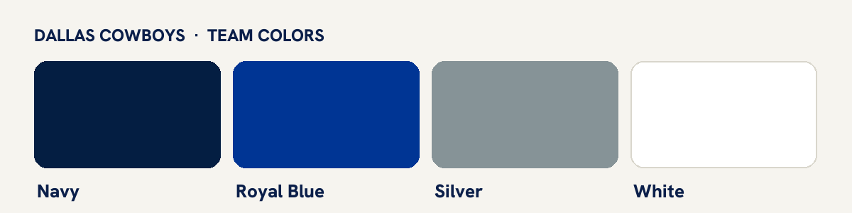 Dallas Cowboys team colors