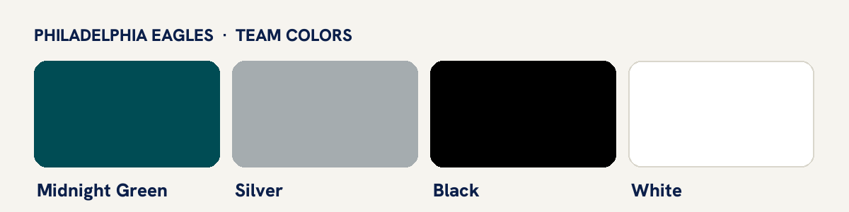 Philadelphia Eagles team colors