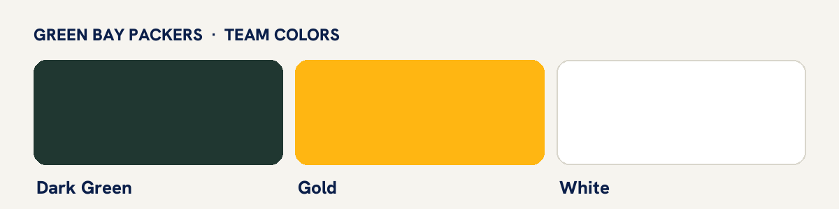 Green Bay Packers team colors