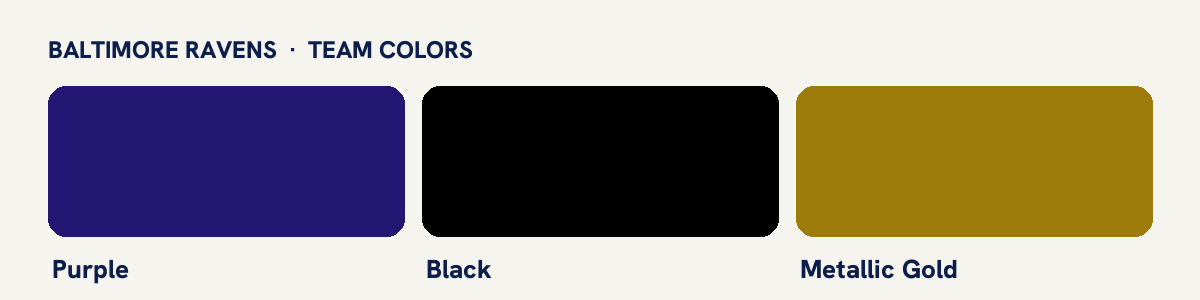 Baltimore Ravens team colors