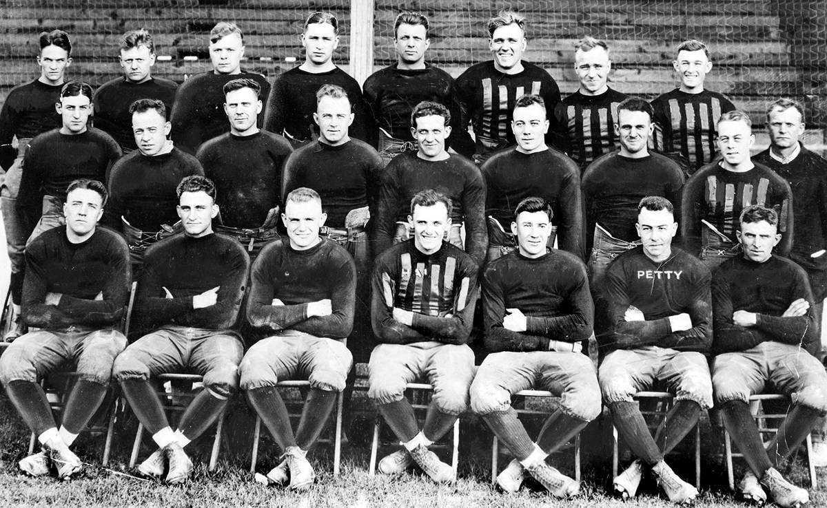 The 1920 Decatur Staleys team photo, the franchise that became the Chicago Bears