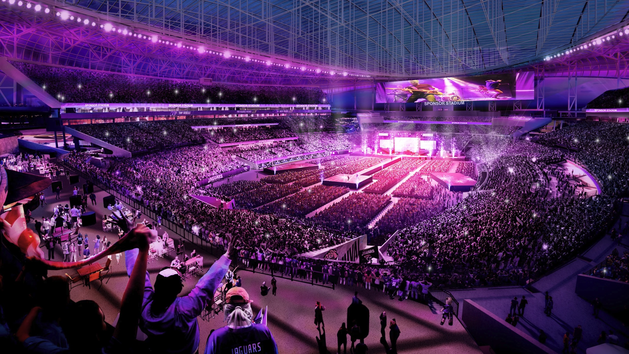 Jacksonville Jaguars new stadium rendering set up for a concert