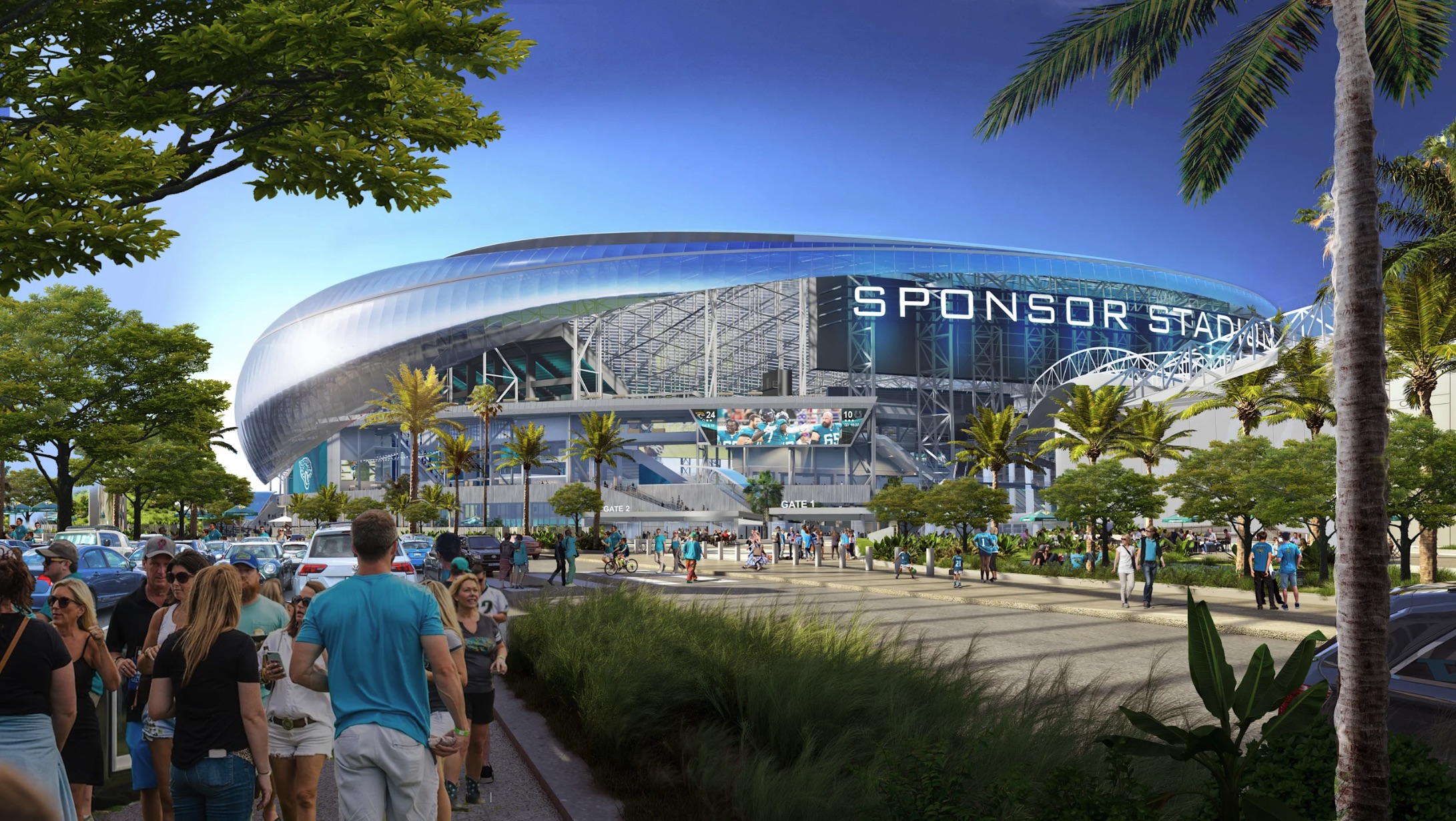 Jacksonville Jaguars new stadium street level rendering