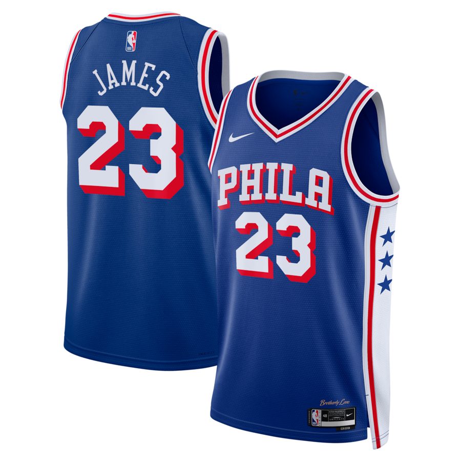 LeBron James Philadelphia 76ers No. 23 Icon Edition royal blue swingman jersey