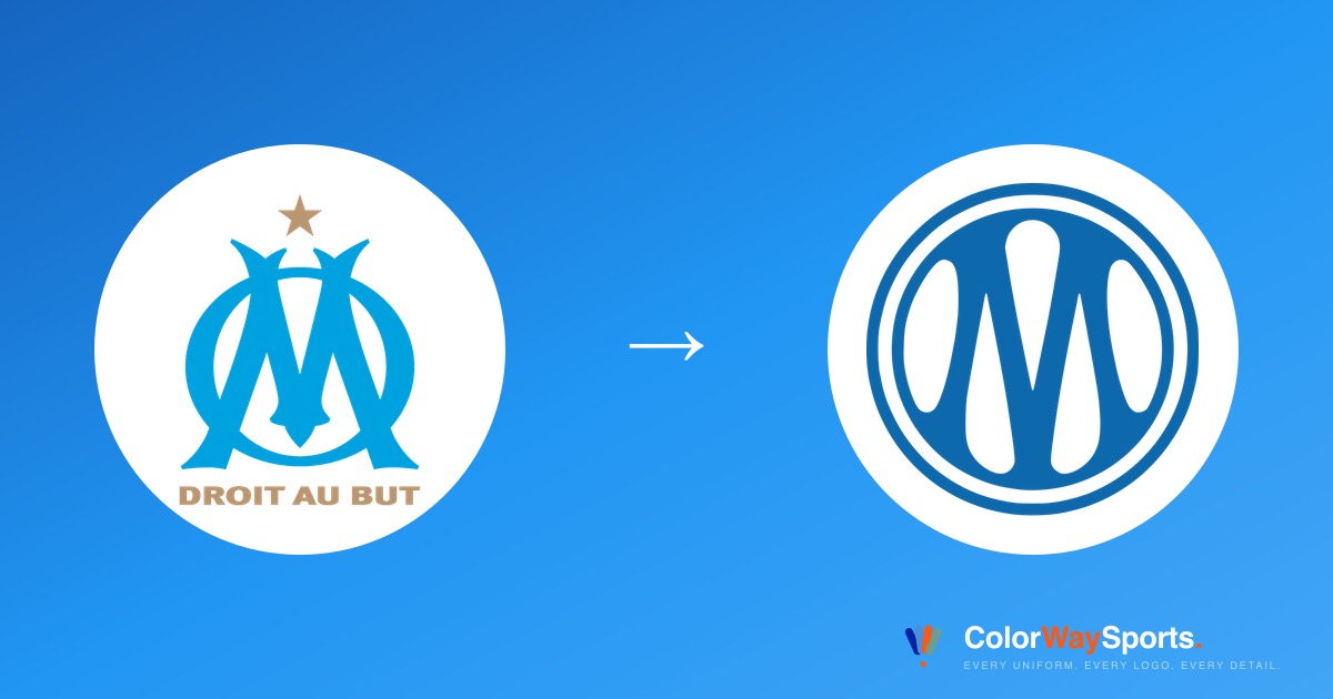 Olympique de Marseille old logo vs new logo 2026 comparison side by side