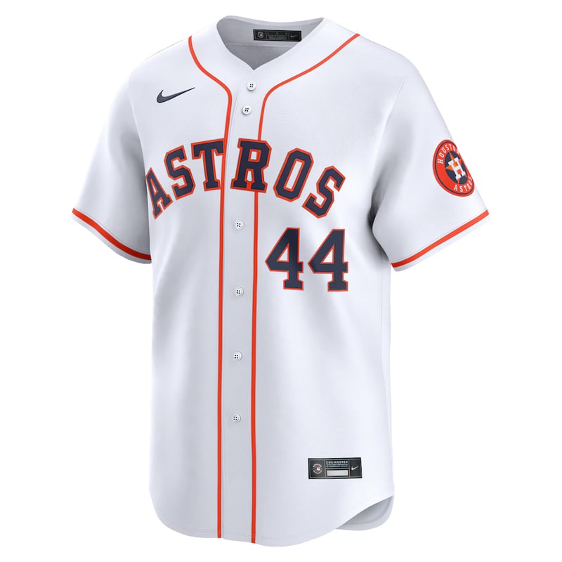 Houston Astros Home White jersey worn August 22 2026 against the Athletics, from the MLB daily uniform tracker