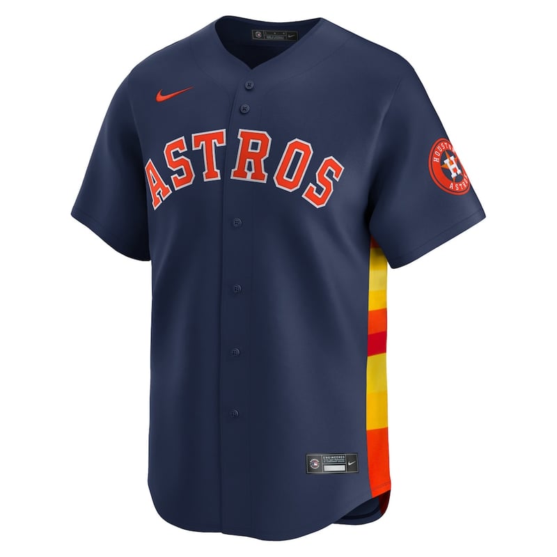 Houston Astros Navy Alternate jersey worn August 23 2026 against the Athletics, from the MLB daily uniform tracker
