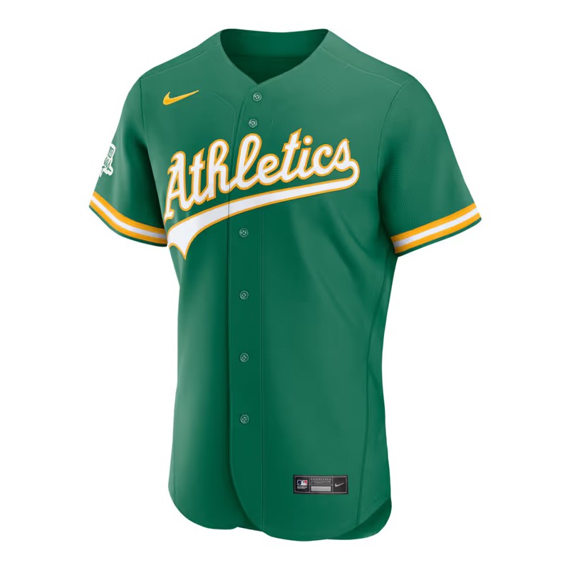 Athletics Green Alternate jersey worn August 14 2026, from the MLB daily uniform tracker