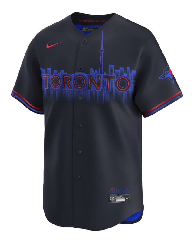 Blue Jays Navy City Connect jersey worn August 14 2026, from the MLB daily uniform tracker