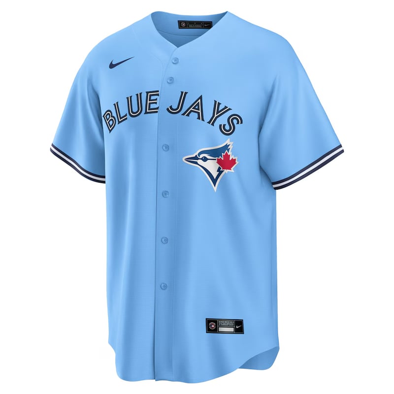 Toronto Blue Jays Powder Blue Alternate jersey worn August 23 2026 against the Yankees, from the MLB daily uniform tracker