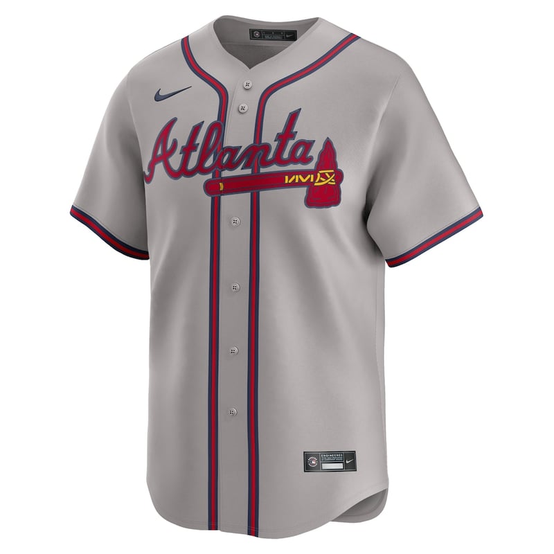 Atlanta Braves Road Gray jersey worn August 23 2026 against the Brewers, from the MLB daily uniform tracker