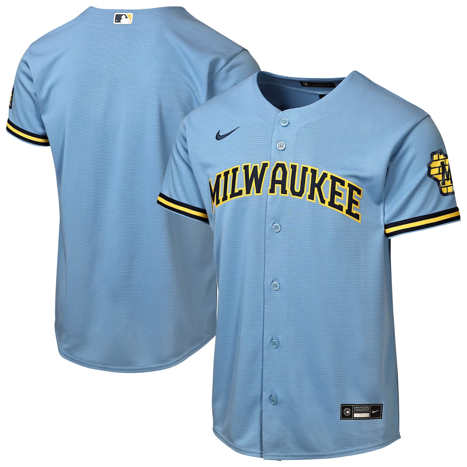 Milwaukee Brewers powder blue road alternate jersey worn July 9 2026 at the Cardinals, from the MLB daily uniform tracker