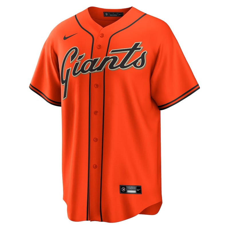 Giants Orange Friday Alternate jersey worn August 14 2026, from the MLB daily uniform tracker