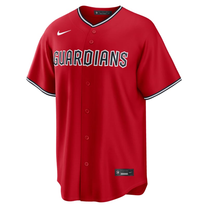 Cleveland Guardians Red Alternate jersey worn August 19 2026 against the Giants, from the MLB daily uniform tracker