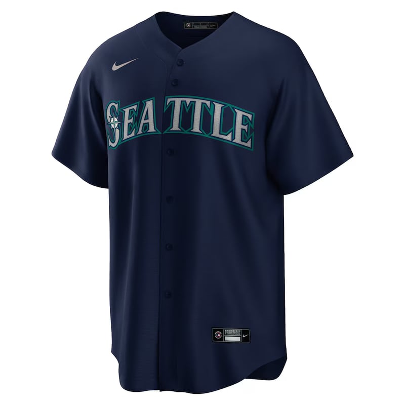 Seattle Mariners Navy Alternate jersey worn August 18 2026 against the Brewers, from the MLB daily uniform tracker