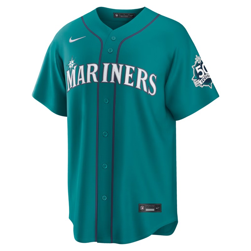 Seattle Mariners Northwest Green Alternate jersey worn August 20 2026 against the Brewers, from the MLB daily uniform tracker